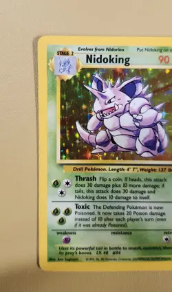 1999 Pokemon Base Set Nidoking Holo - see video of Holo & Card - Image 3
