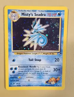 2000 Pokemon Trainer Misty's Seadra Holo X lower right - see video of Holo Card - Image 1