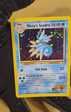 2000 Pokemon Trainer Misty's Seadra Holo X lower right - see video of Holo Card - Image 2