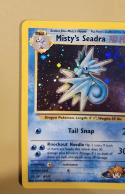 2000 Pokemon Trainer Misty's Seadra Holo X lower right - see video of Holo Card - Image 3