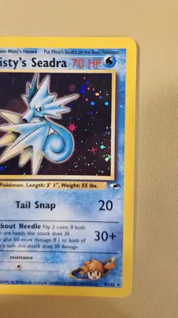 2000 Pokemon Trainer Misty's Seadra Holo X lower right - see video of Holo Card - Image 4