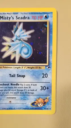 2000 Pokemon Trainer Misty's Seadra Holo X lower right - see video of Holo Card - Image 5
