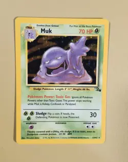 1999 Pokemon Fossil Muk Holo - see video of Holo & Card - Image 1