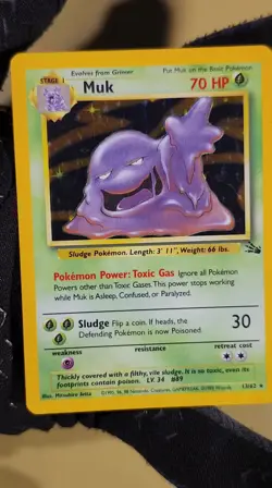 1999 Pokemon Fossil Muk Holo - see video of Holo & Card - Image 2