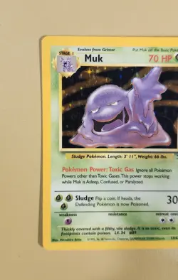 1999 Pokemon Fossil Muk Holo - see video of Holo & Card - Image 3