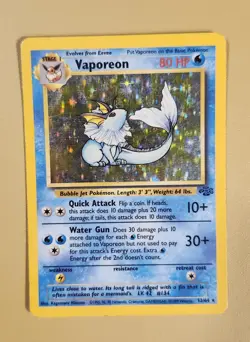 1999 Pokemon Jungle Vaporeon Holo - see video of Holo & Card - Image 1