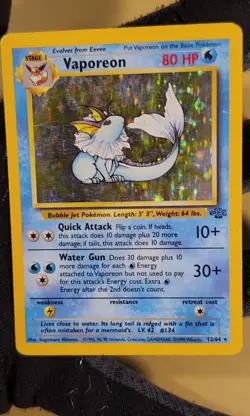 1999 Pokemon Jungle Vaporeon Holo - see video of Holo & Card - Image 2