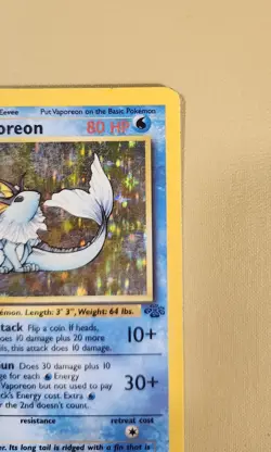 1999 Pokemon Jungle Vaporeon Holo - see video of Holo & Card - Image 5