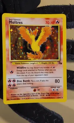 1999 Pokemon Fossil Moltres Holo - see video of Holo & Card - Image 2