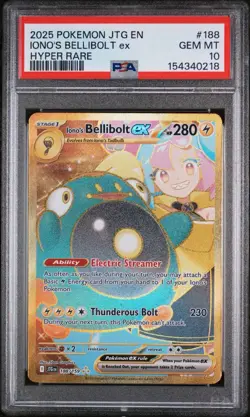 Pokemon TCG Ionos Bellibolt EX 188/159 Journey Together Gold Card - Image 1