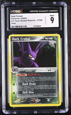 CGC 9 Dark Crobat EX Team Rocket Returns 3/109 Holo Pokemon Card - Image 1