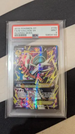 PSA 9 Mega Gallade EX 2015 Pokemon Card XY Roaring Skies #100 Full Art Mint - Image 1