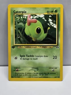 Pokemon Neo Discovery 53/75 Caterpie 1st Edition Pokemon Card - Image 1