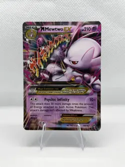 Pokemon M Mega Mewtwo EX Ultra Rare Holo TCG Card 64/162 XY Breakthrough - Image 1