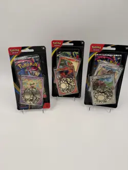 Lot of (3) Pokemon TCG Phantasmal Flames Blister Packs With Promo Cards Coin - Image 1