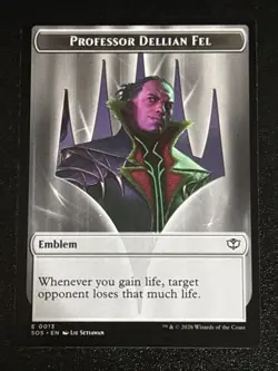 MTG Secrets of Strixhaven Professor Dellian Fel/Pest Double-Sided Token 13/8 NM - Image 1