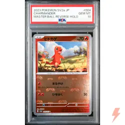 PSA 10 Charmander Master Ball Foil 004/165 SV2a Pokemon Card 151 Japanese 2023 - Image 1