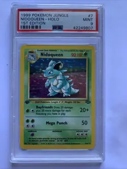 Nidoqueen Holo Jungle 1st Edition 7/64 Pokemon Card PSA 9 - Image 1