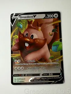 Greedent V 053/072 Holo V Rare Shining Fates Pokemon Near Mint - Image 1