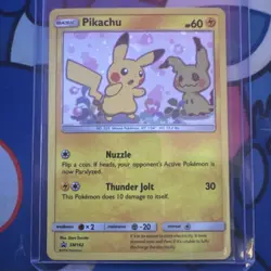 2019 Pokemon Team Up Pikachu #SM162 Black Star Promo Swirl - Image 1