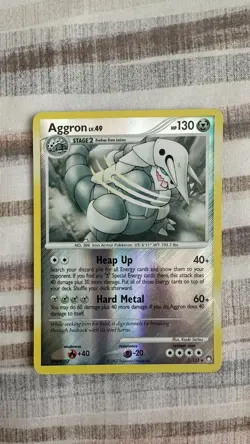 Pokemon Rare Reverse Holo Aggron 1/123 Diamond and Pearl Mysterious Treasures - Image 1