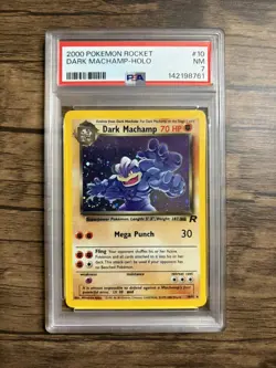 2000 POKEMON ROCKET #10 DARK MACHAMP-HOLO PSA 7 *SWIRL* - Image 1