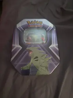 Pokemon TCG Mighty Mysterious Tyranitar Tin Sealed New - Image 1