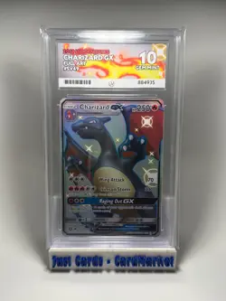 Pokemon TCG Charizard GX Hidden Fates Holo Ace 10 SV49/SV94 Perfect Subgrades - Image 1