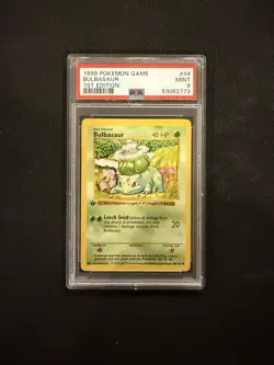 1999 POKEMON BASE SET 1ST EDITION #44 BULBASAUR PSA 9 - Image 1