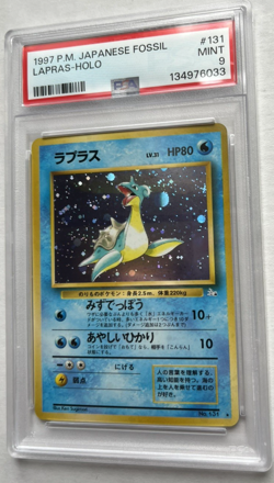 MINT PSA 9 Fossil Lapras Japanese Holo 1997 Pokemon Mystery of the Fossils #131 - Image 3