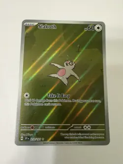 Pokemon Slakoth 60 HP Illustration Rare Sv08 Surging Sparks 212/191 Holo English - Image 1