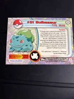 BULBASAUR 2000 TOPPS CHROME POKEMON TV ANIMATION EDITION #01 Q1048 - Image 2