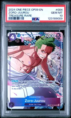 2024 One Piece Zoro Juurou Treasure Rare OP09 #004 PSA 10 Emperors New World - Image 1
