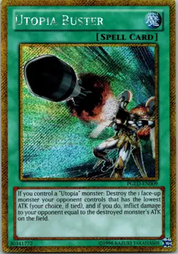 Yugioh Utopia Buster PGLD-EN009 Gold Secret Rare NM - Image 1