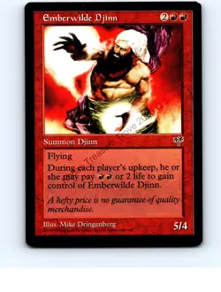 Emberwilde Djinn Red Rare Mirage MTG LP Exc+/NM - Image 1