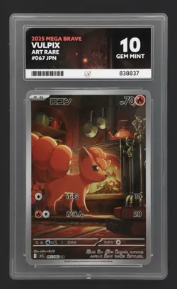 Pokemon Jp 2025 Mega Brave Art Rare 67 Vulpix Ace Gem Mint 10 Card! - Image 1
