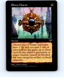 Ebony Charm Black Common Mirage MTG NP Near Mint or Better - Image 1
