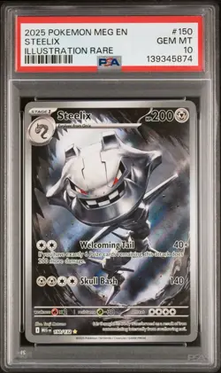 2025 Pokemon Mega Evolution Steelix #150/132 Illustration Rare PSA 10 GEM MINT - Image 3