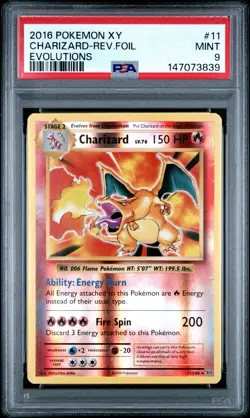 PSA 9 New Cert 🔥🔥 Pokemon XY Evolutions 2016 #11 Charizard-Rev.Foil - Image 1