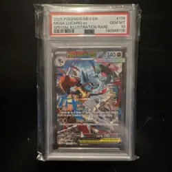 Pokemon Mega Lucario ex 179/132 Me01 Holo Special Illustration Rare PSA 10 - Image 1
