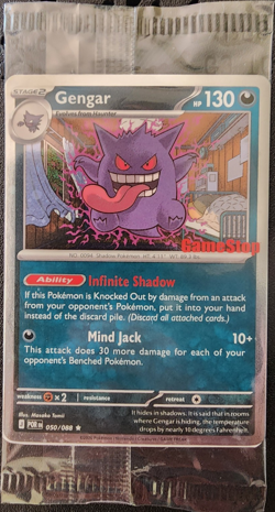 Sealed Pokemon Gengar GameStop Promo Card Stamped Stage 2 English 050/088 TCG - Image 1