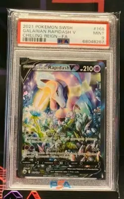 Pokemon Galarian Rapidash 168/198 Alternate Art Rare Chilling Reign PSA 9 Graded - Image 1