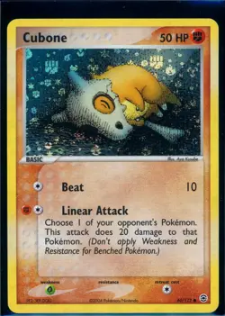 Pokemon EX FIRERED&LEAFGREEN - #60/112 Cubone - Reverse Holo - ENG - MP/LP - Image 1
