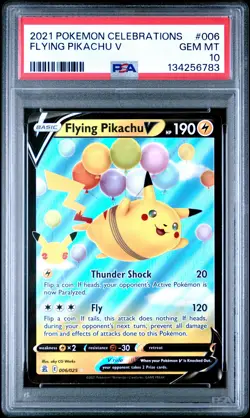 2021 POKEMON CELEBRATIONS #006 FLYING PIKACHU V PSA 10 - Image 1