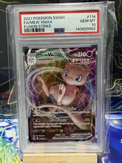 2021 POKEMON SWORD & SHIELD FUSION STRIKE #114 FULL ART/MEW VMAX PSA 10 - Image 1