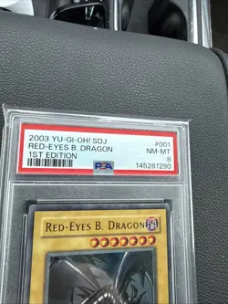 2003 YU-GI-OH! STARTER DECK: JOEY 1ST ED #001 RED-EYES B. DRAGON PSA 8 - Image 2