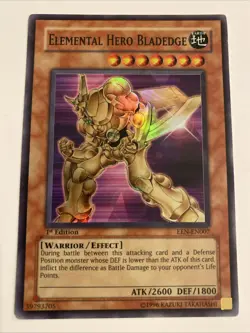 Yugioh Elemental Hero Bladedge EEN-EN007 Foil/Holo 1st Ed LP See All Pictures - Image 1