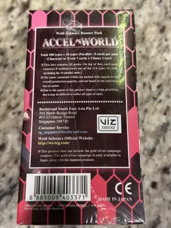 Weiss Schwarz Accel World English Edition Booster Box - Image 5