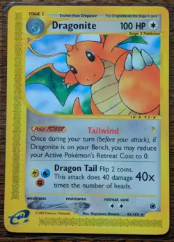 Dragonite 43/165 Expedition Non Holo Pokemon 2002 eReader WoTC - Image 2