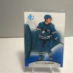 Upper Deck 2025-26 SP Macklin Celebrini #26 Blue San Jose Sharks Hockey Card - Image 1